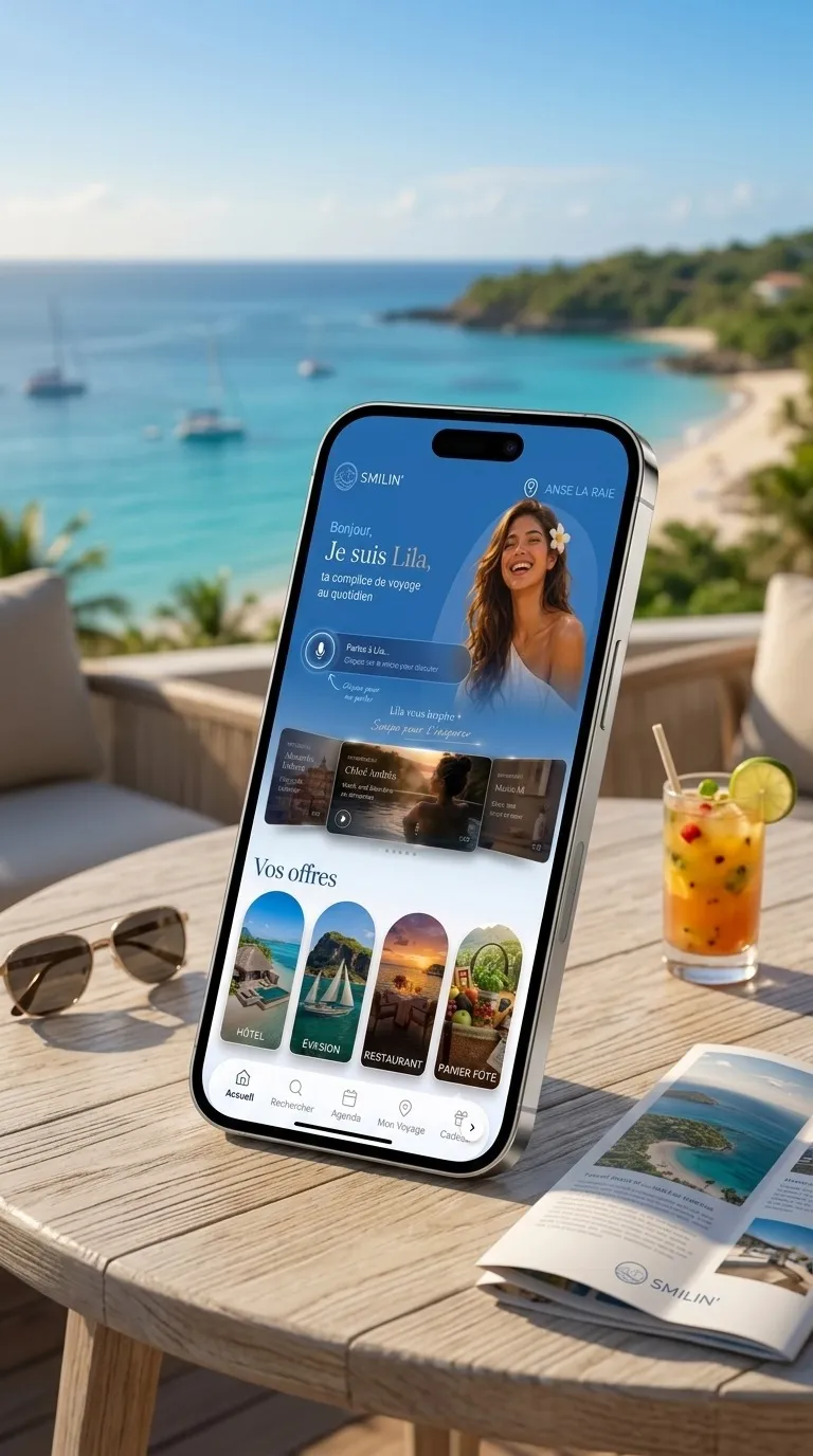 La web app Smilin' — écran d'accueil avec Lila